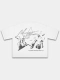 The Rodeo Heavyweight Boxy Tee in White with cowgirl and bull rider western graphic — Monaco Social Club Country Heritage Series streetwear