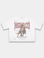 Country Heritage Series Heavyweight Boxy Tee in White with western cowboy horseback graphic — Monaco Social Club streetwear
