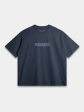 The Tonal Heavyweight Tee in Midnight Navy with tone-on-tone Monaco Social Club chest print — Monaco Social Club streetwear