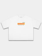 Monaco Trackside white heavyweight boxy tee, front view with racing box logo and No. 01.
