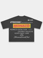 Monaco Trackside black boxy tee, back mockup with yellow MONACO panel and racing typography.