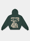 Racer No. 33 Heavyweight Full-Zip Hoodie in Faded Black with tonal racing driver graphic — Monaco Social Club streetwear