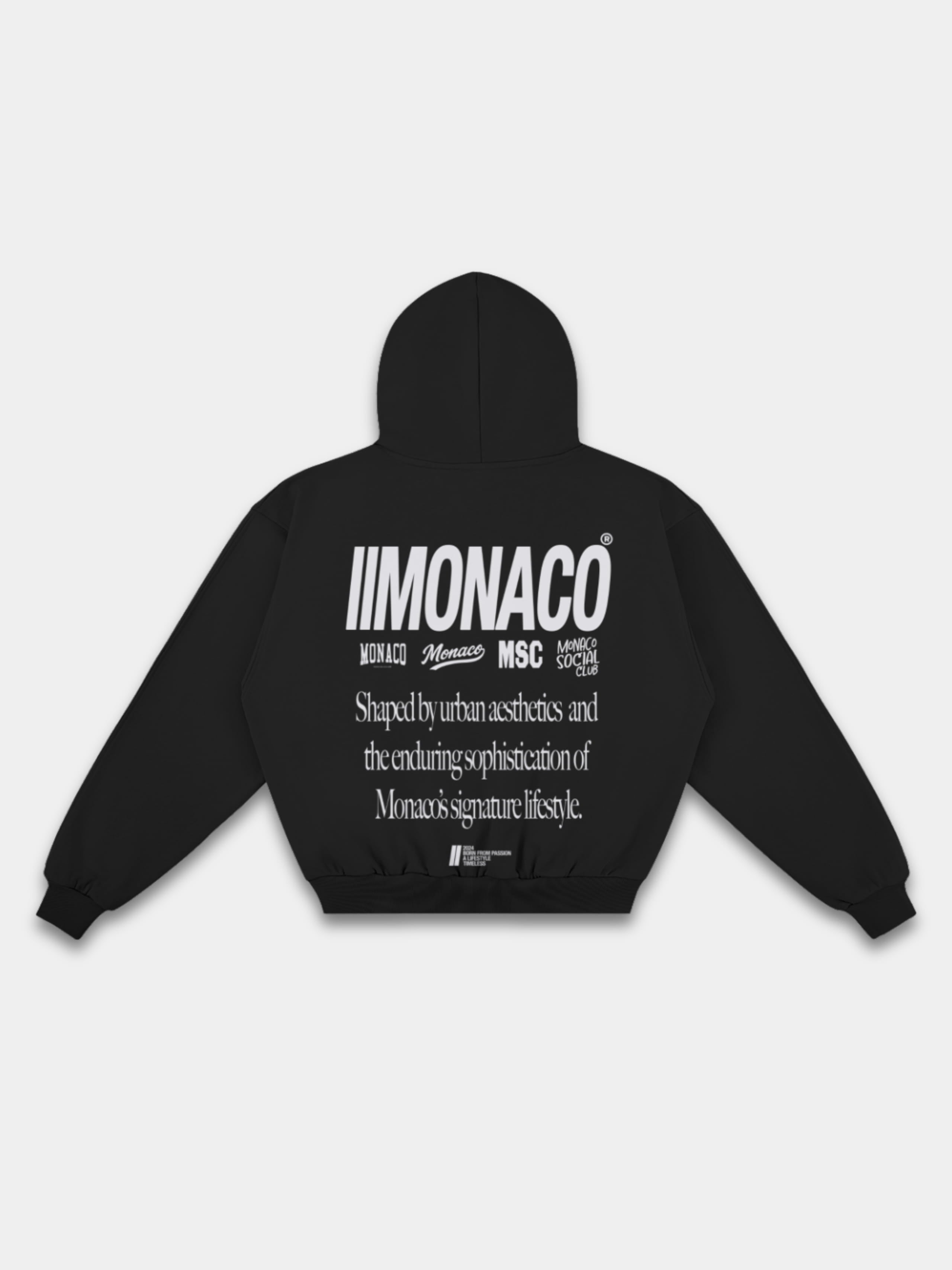 MONACO AESTHETIC HOODIE - BLACK
