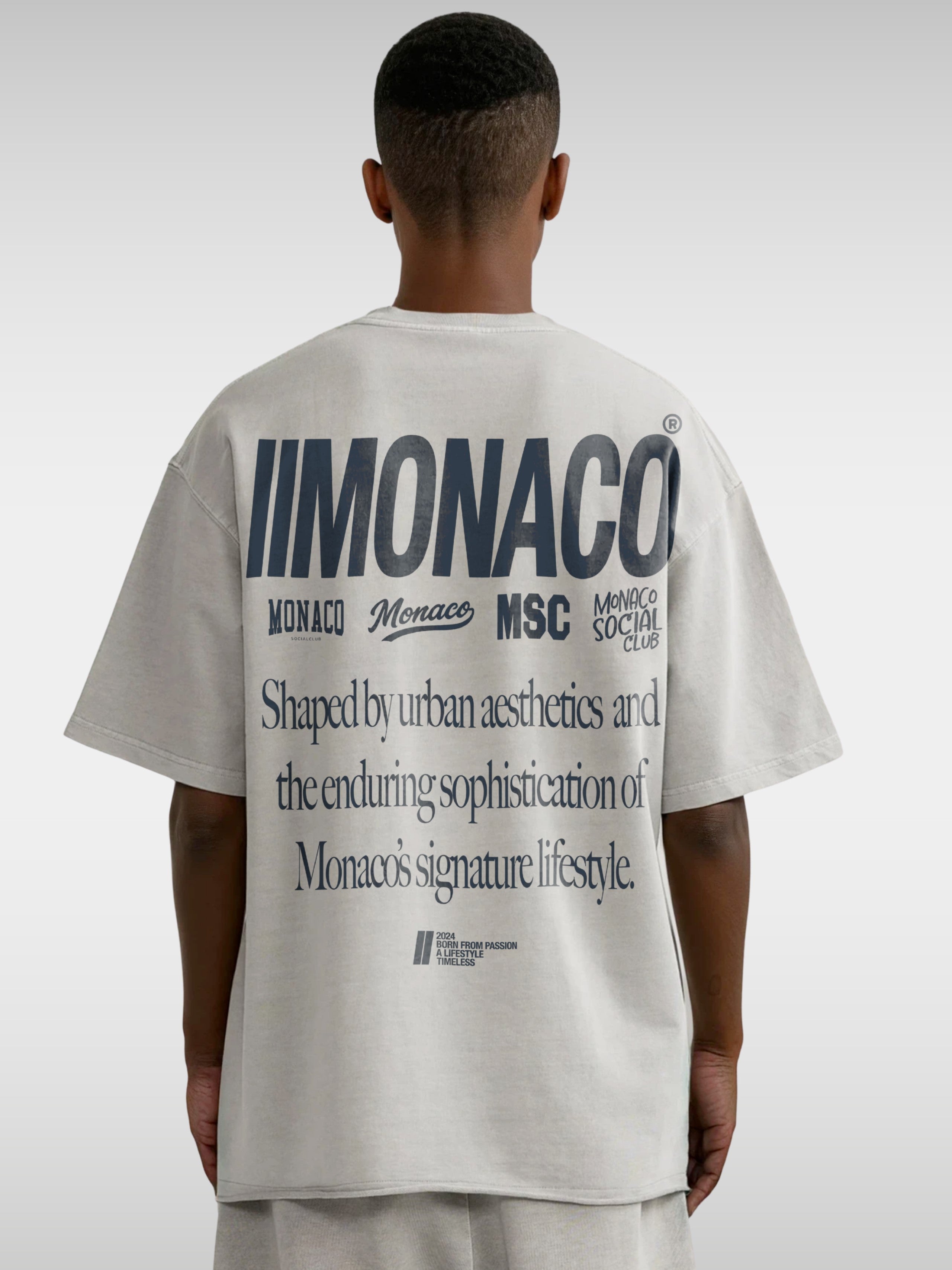 MONACO AESTHETIC TEE - LIGHT GRAY