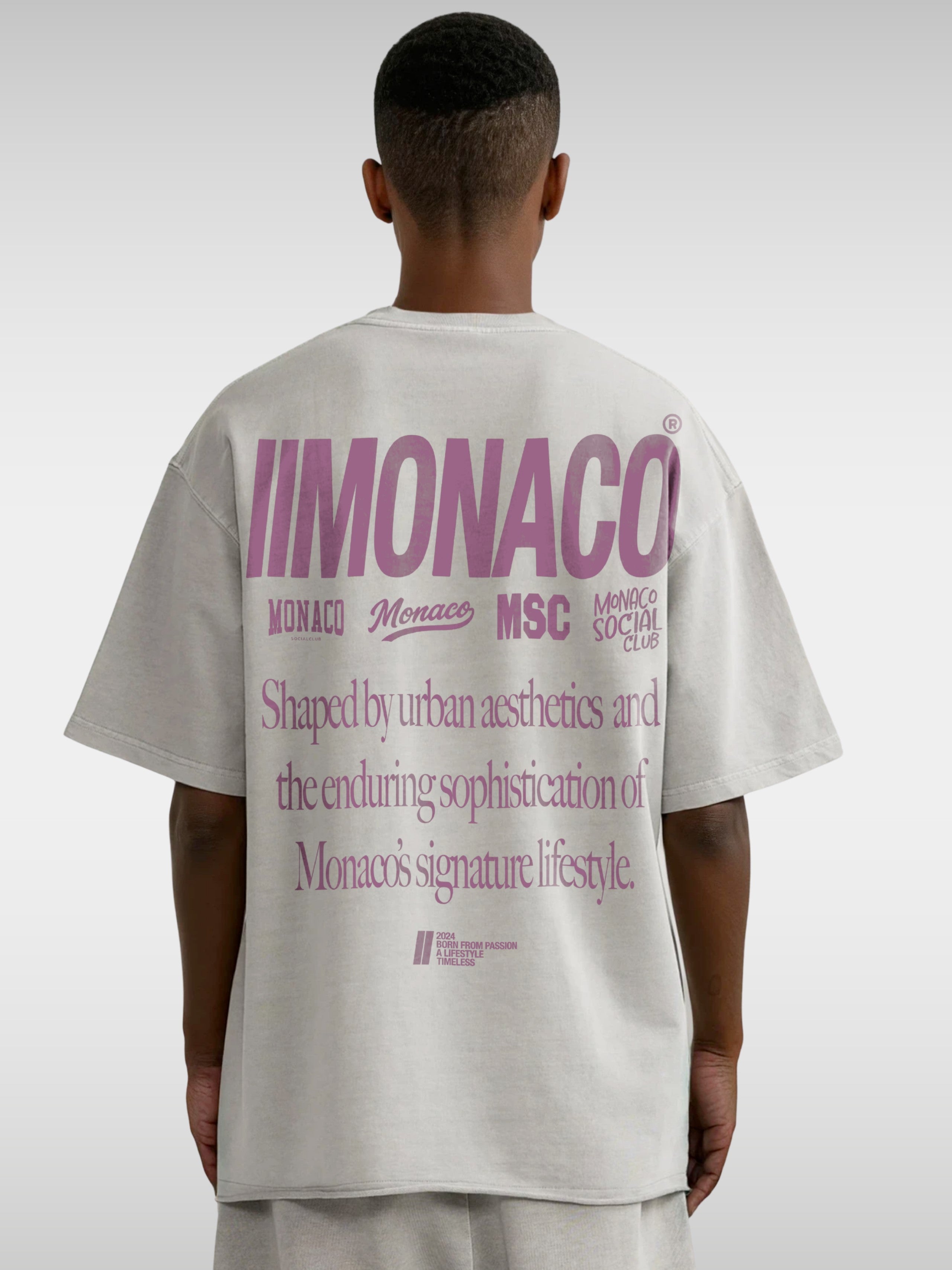MONACO AESTHETIC TEE - LIGHT GRAY