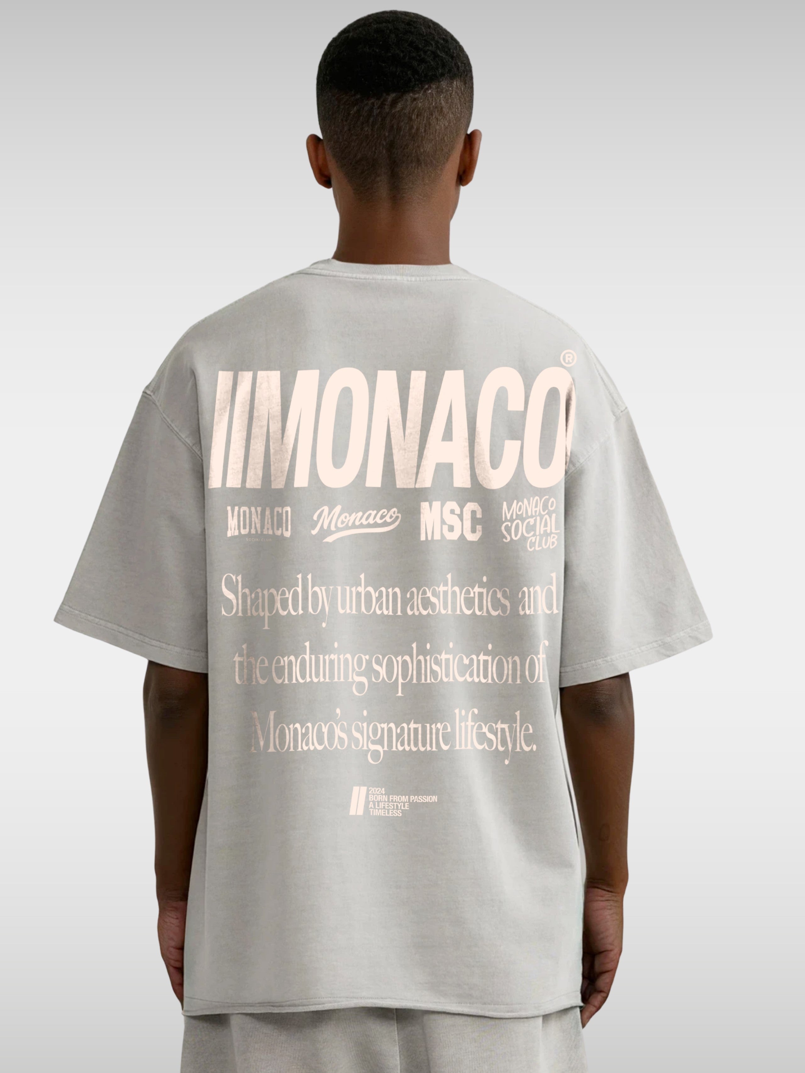 MONACO AESTHETIC TEE - LIGHT GRAY