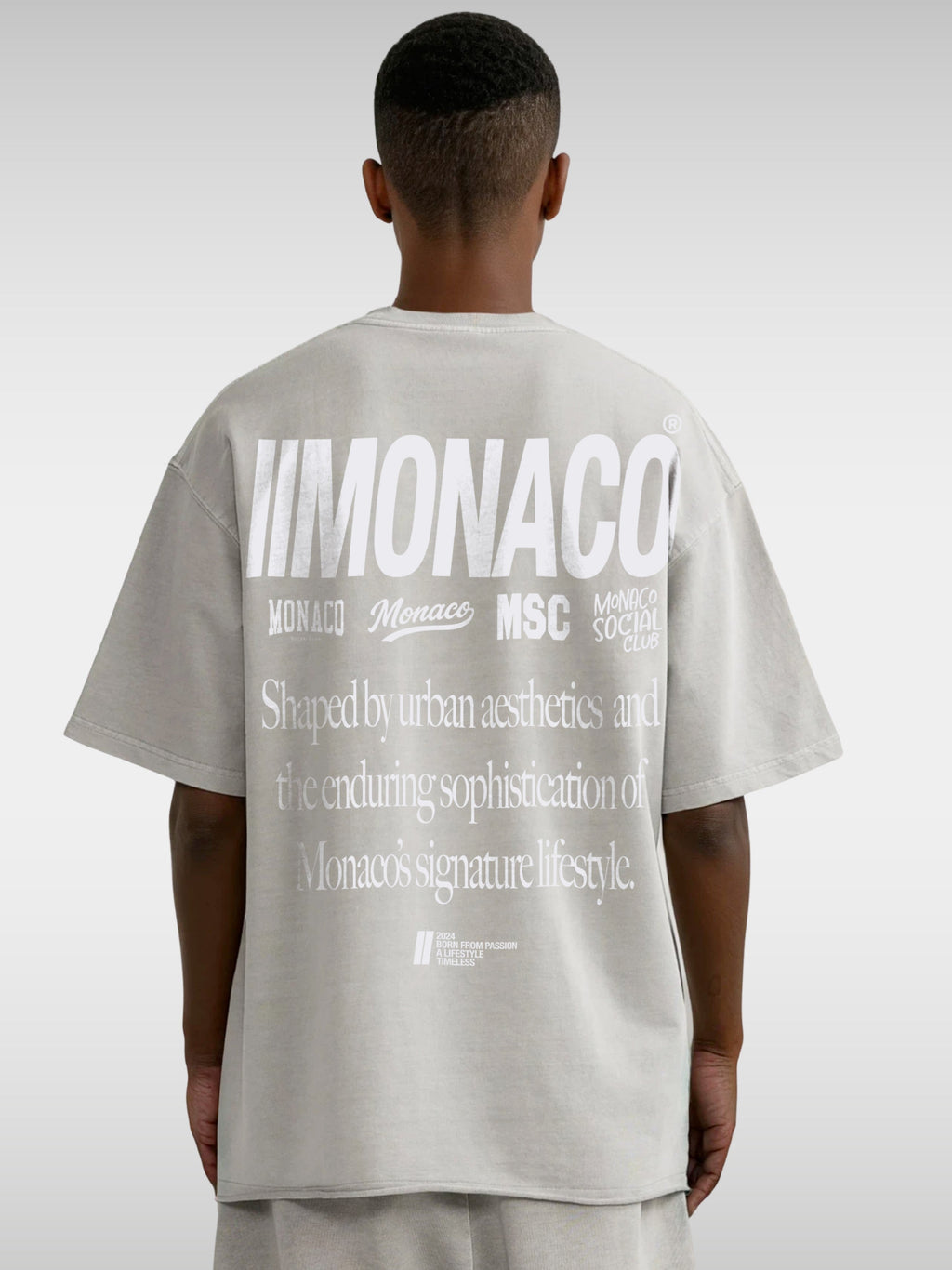 MONACO AESTHETIC TEE - LIGHT GRAY