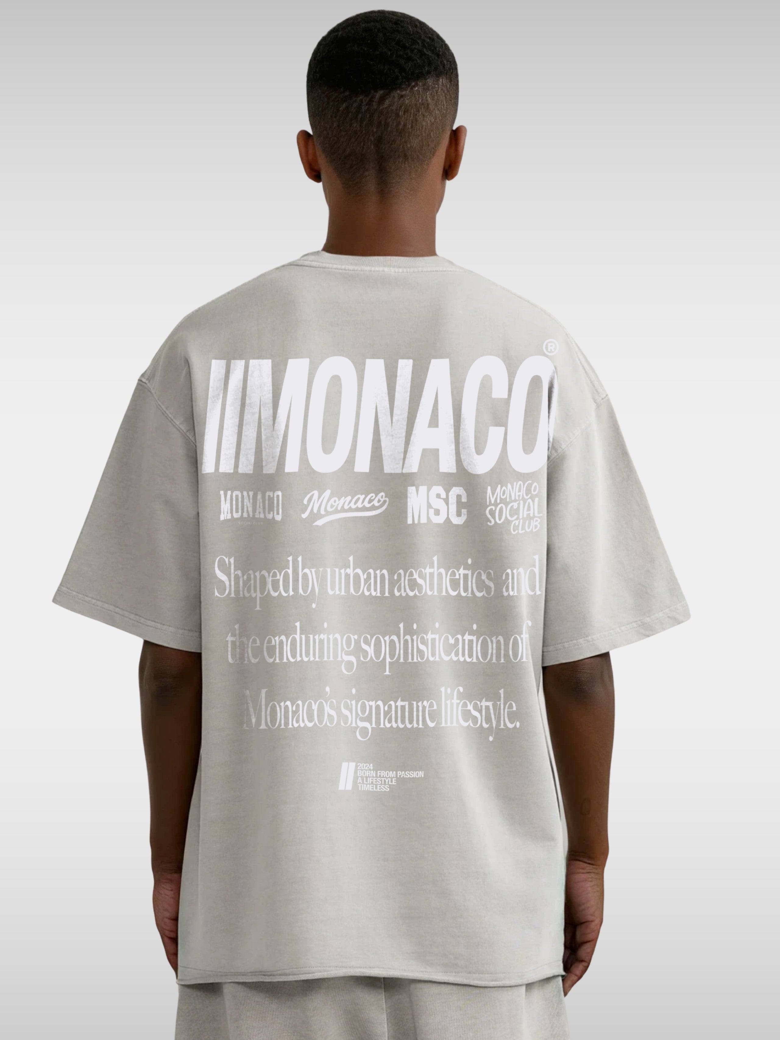 MONACO AESTHETIC TEE - LIGHT GRAY